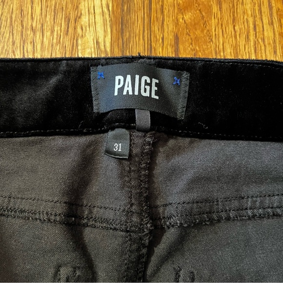 Paige Verdugo Women's Black Velvet Overdyed Ultra Skinny Jeans Pants Size 31 - Picture 6 of 10
